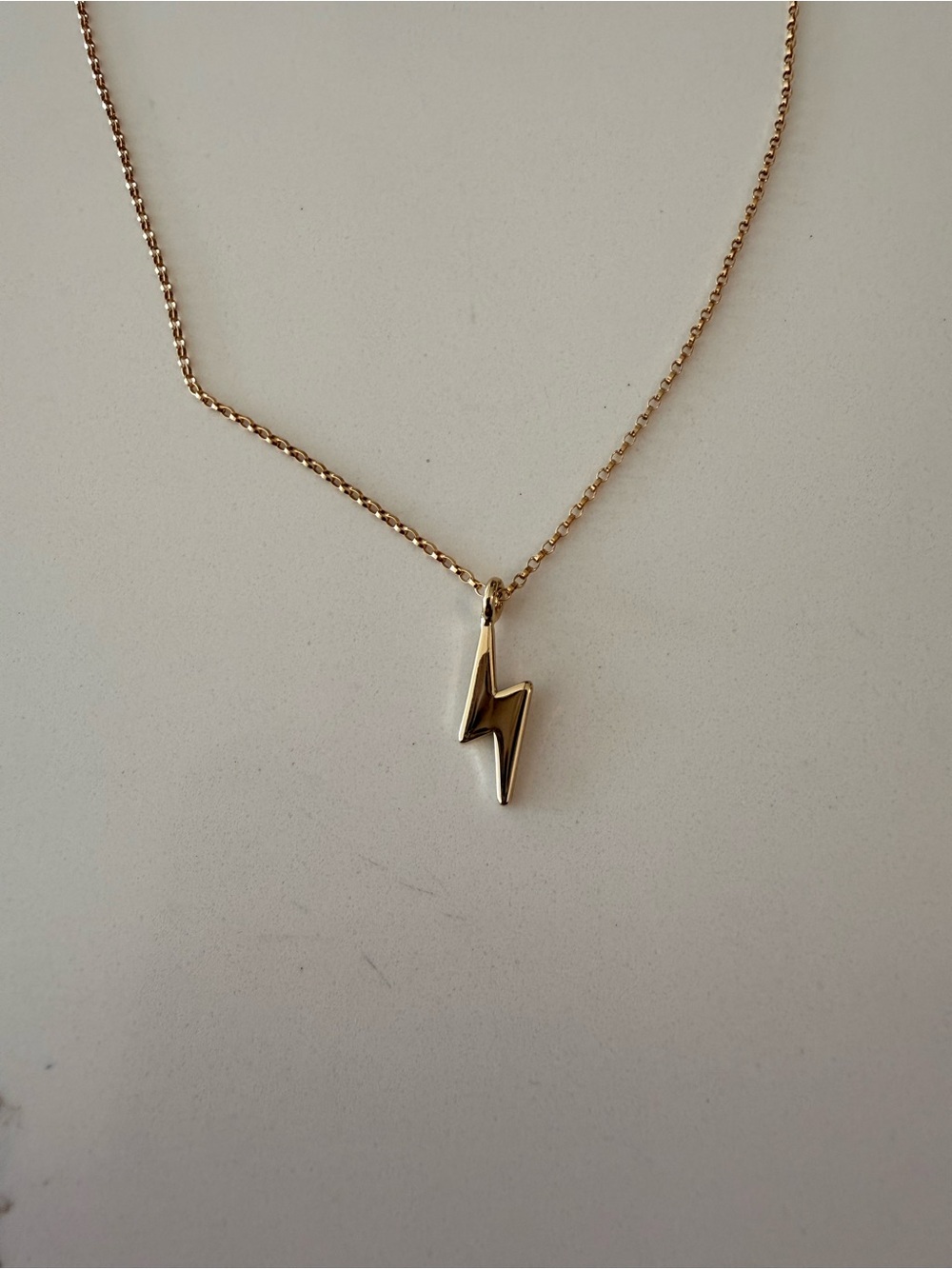 Gold Plated Lightning Bolt Pendant Necklace